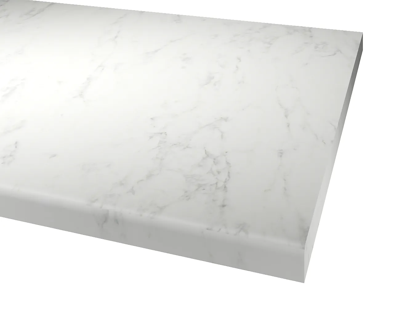 Benkeplate laminat postform marble white
