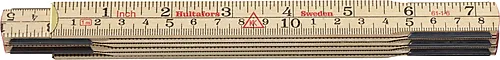 Tommestokk 1 meter tre 61-1-6 metrisk gradering/engelsk tomme