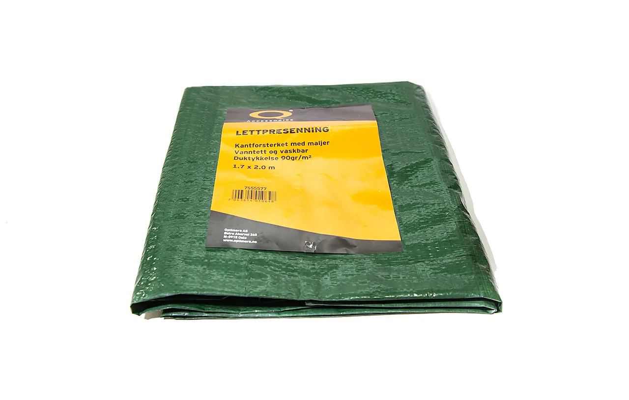 Presenning 1,7x2 m 90 gram/m2 grønn Presenning 1,7x2 m 90 gram/m2 grønn