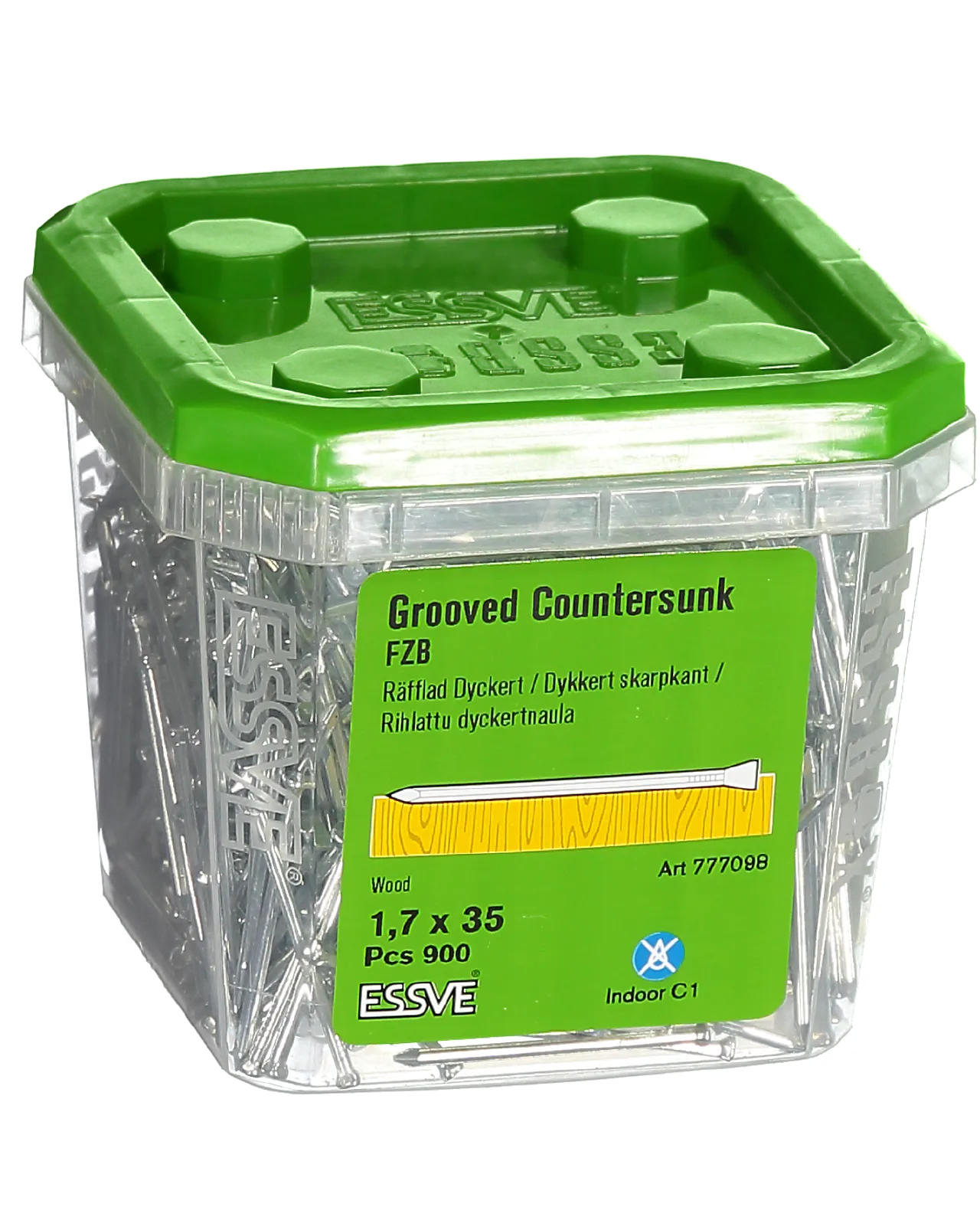 Dykkert skarpkant blankforsinket 1,7 x 35 mm 900 stk null - null - 2 - Miniatyr