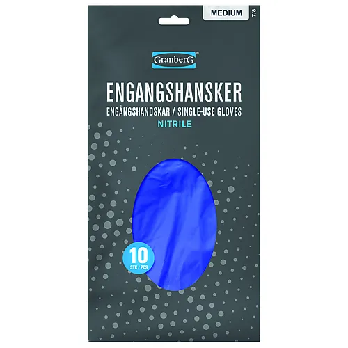 Engangshanske Nitril str M pakke a 10 stk
