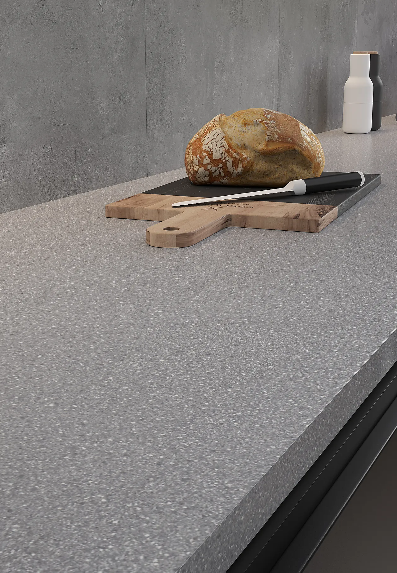 Fibo benkeplate laminat rettkant sort granitt 3020x630x29 mm Fibo benkeplate laminat rettkant sort granitt 3020x630x29 mm