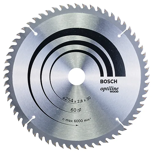 Sirkelsagblad optiline wood ø 254x30 mm 60tenner +20 grader