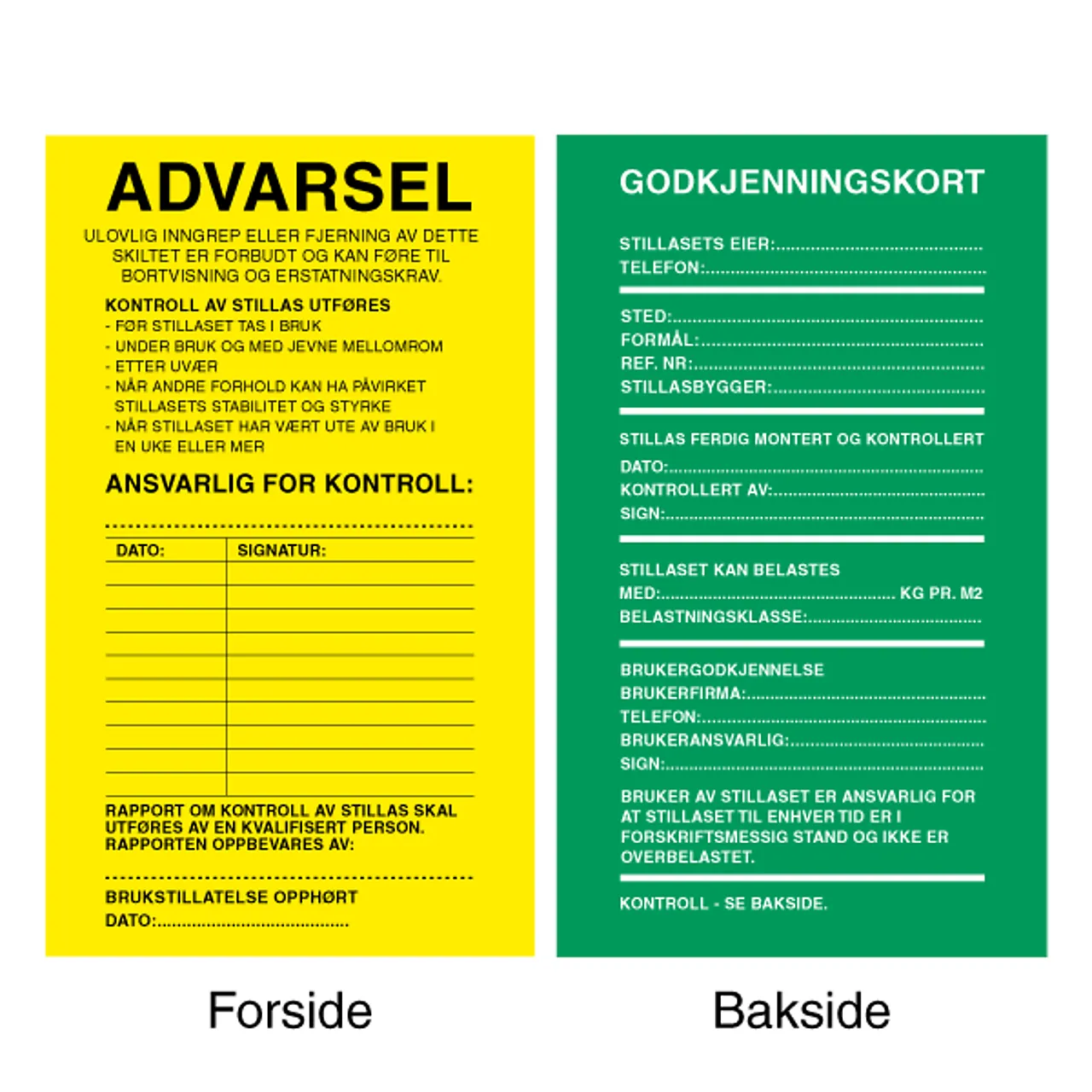 Stillasskilt w.steps