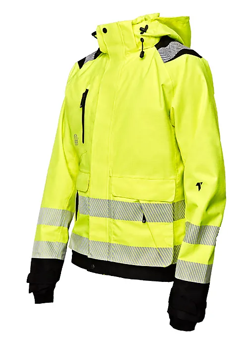 Skalljakke foret Hi-Viz KL.3 gul/sort XL