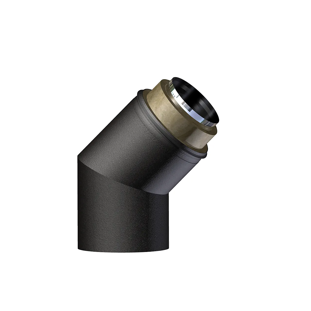 Vinkel ø150 30gr halvisolert sort Vinkel ø150 30gr halvisolert sort