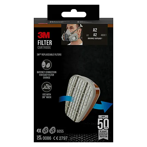 Filter 6055pro4n mot organisk damp til 6000- og 6500-serien 4 par a2