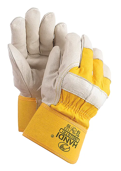 Hanske svinesk m mansj 1123 handi gul svineskinnsh str 10