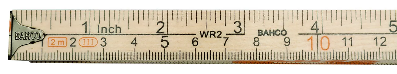 Tommestokk 2 m tommer/mm wr2 null - 2 - 2 - Miniatyr