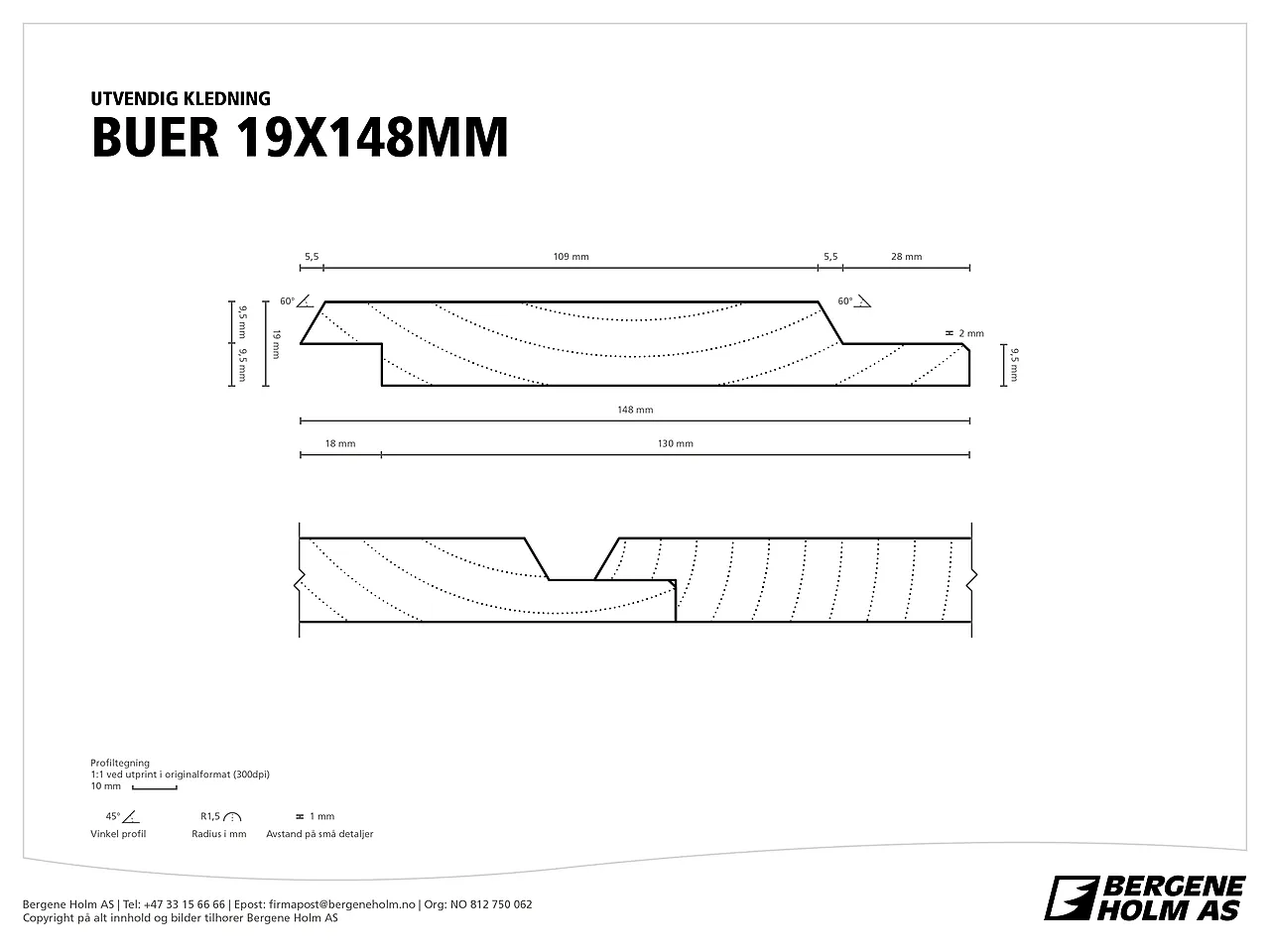 Gran 19x148 buer ædelbrun lys kledning buer null - null - 3 - Miniatyr