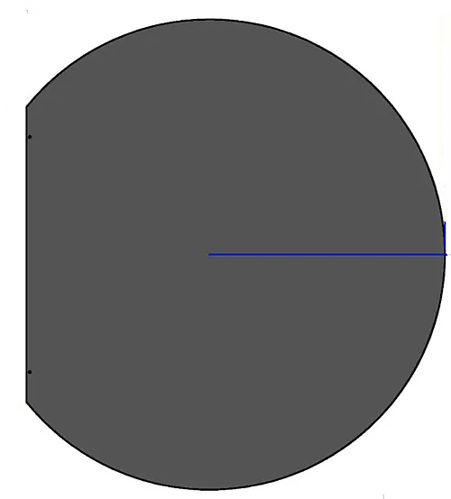 Gulvplate stål sort 900 x 800 mm radie på sirkel