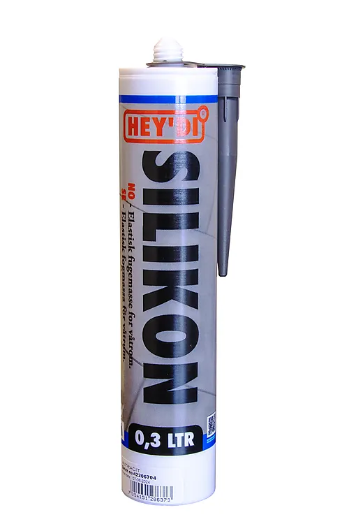 SILIKON 300ML GRÅ HEYDI SILIKONFUGEMASSE FOR VÅTROM
