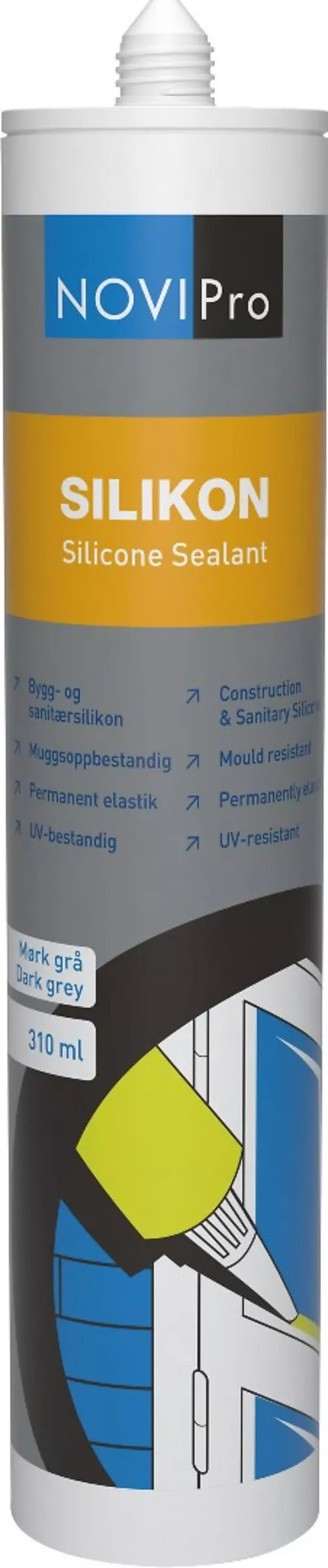 NOVIPRO silikon mørk grå 310 ml