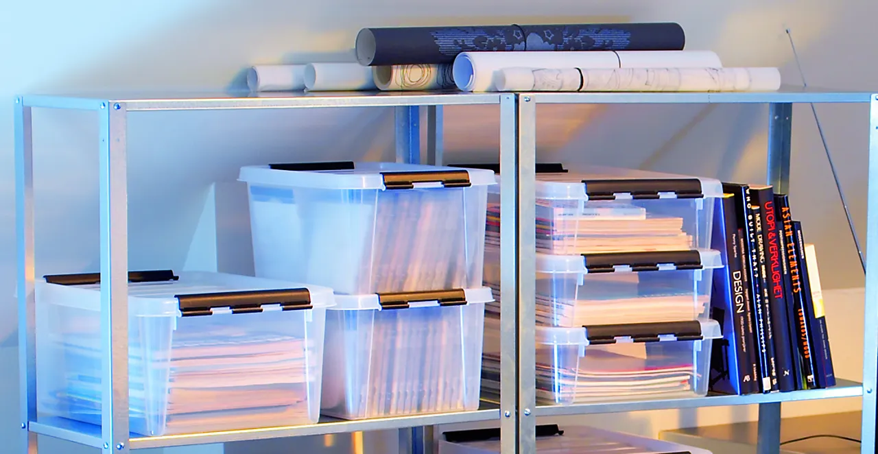 Oppbevaringsboks classic 16 med lokk 25 liter 40x30x32 cm null - null - 2 - Miniatyr