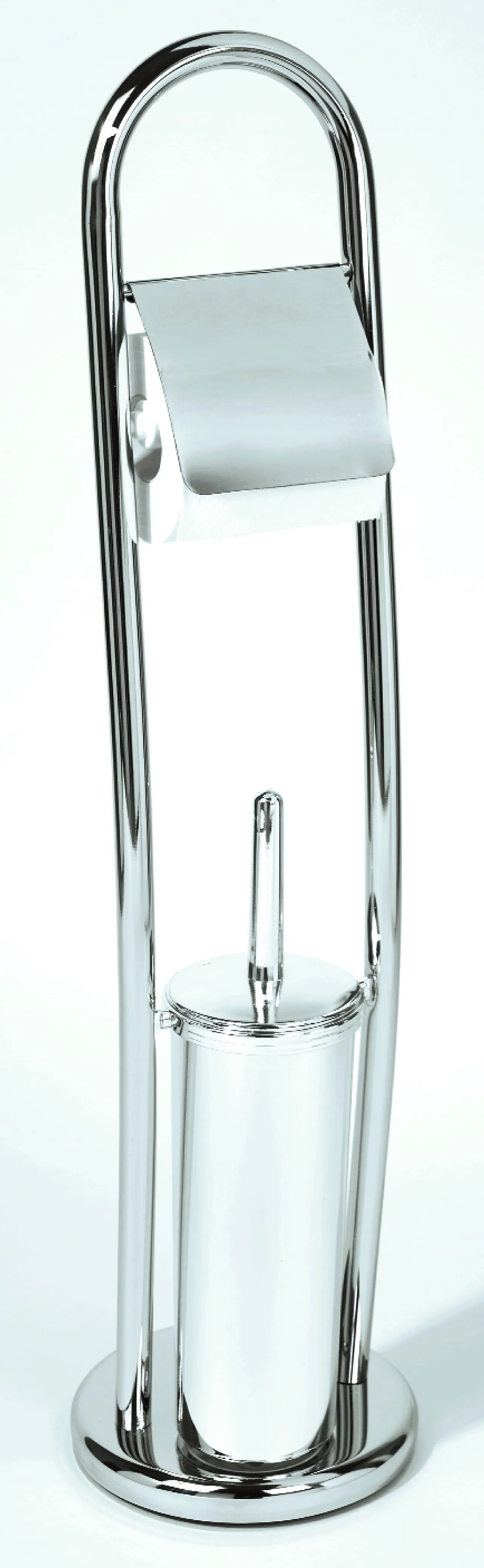 Toalettbørste gulv med rullholder krom