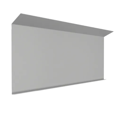 Bordtakbeslag til takrenne 0,6 mm 180 x 2500 mm 22° hvit