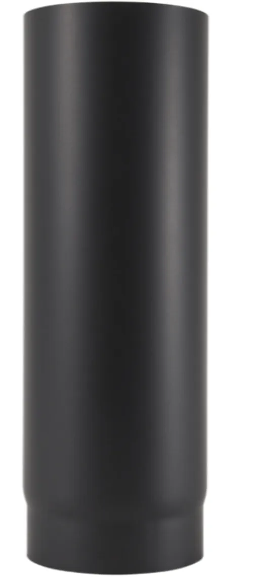Røykrør ø150 l750 rett mbe matt sort emalje 2,3mm