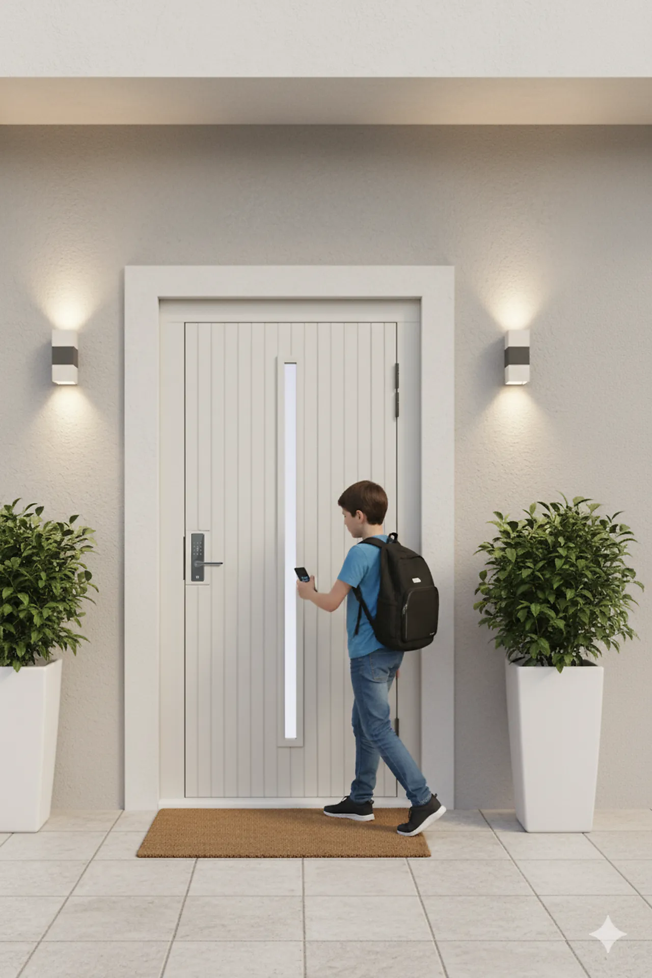 Elektronisk dørlås med kode antrasittgrå null - null - 3 - Miniatyr