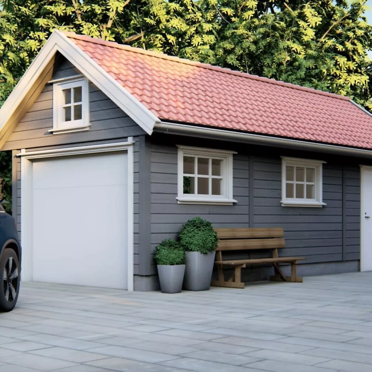 Enkelgarasje med loft Hushovd null - null - 2 - Miniatyr