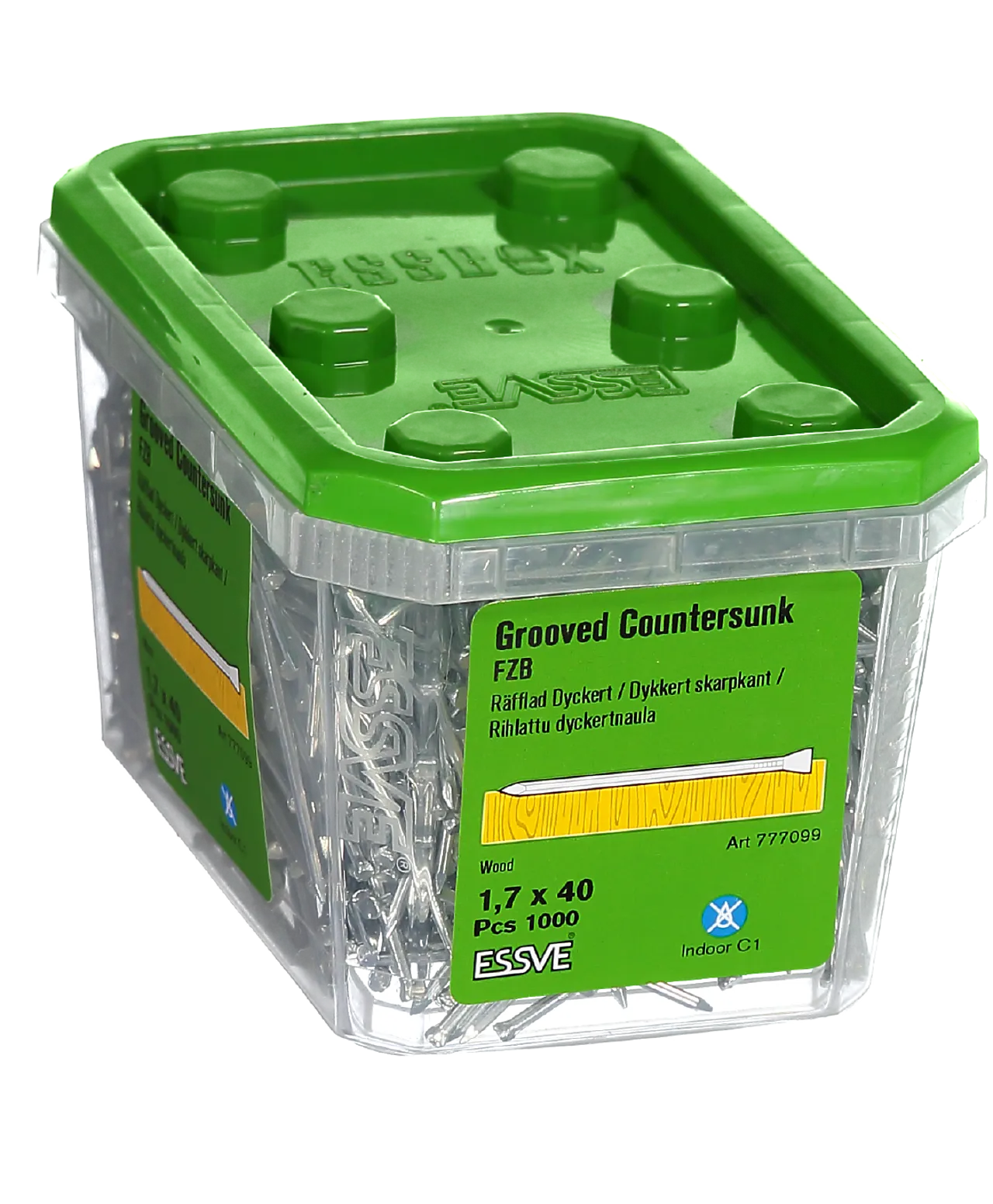 Dykkert skarpkant blankforsinket 1,7 x 40 mm 1000 stk null - null - 2 - Miniatyr