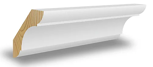 Taklist furu profilert CW348 hvit bomull S0502-Y 15x58x4400 mm