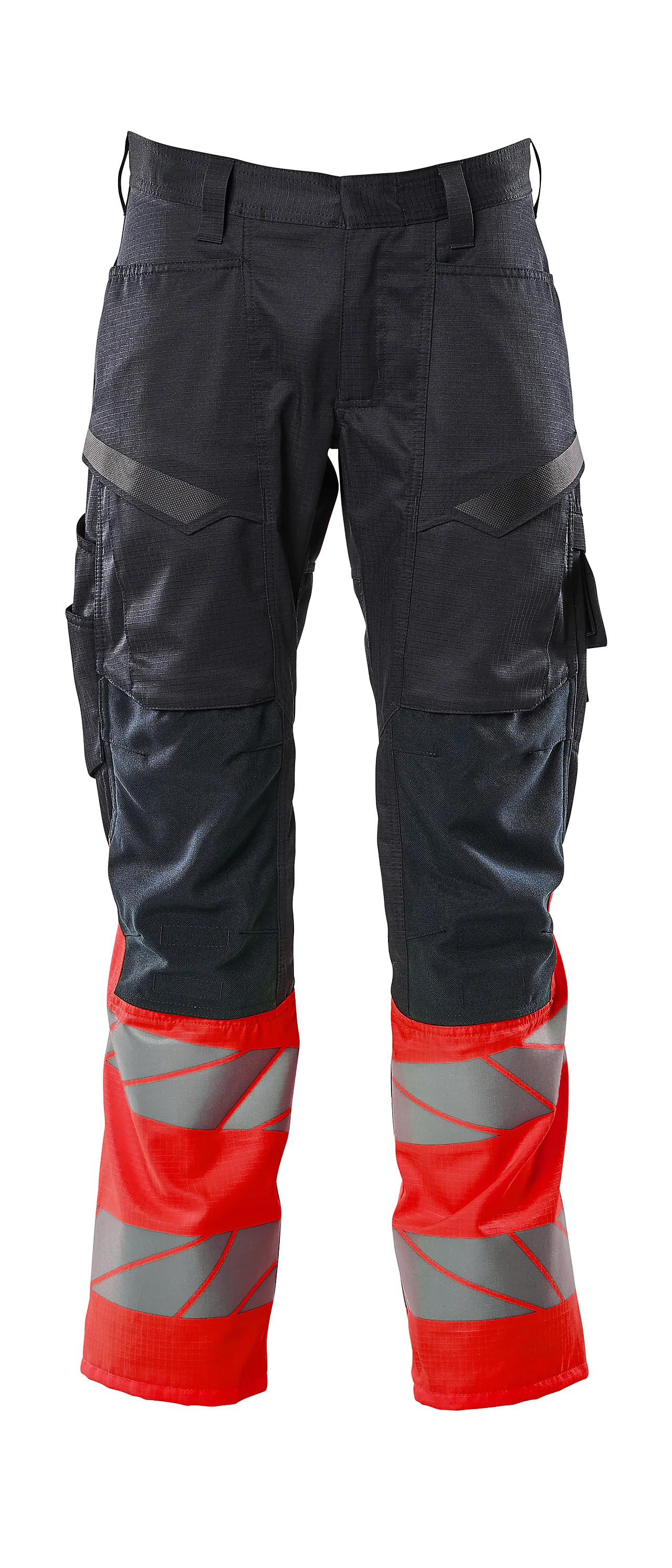 Bukse marine/rød 82c52 19679 hi-vis med knelommer stretchpanel Bukse marine/rød 82c52 19679 hi-vis med knelommer stretchpanel