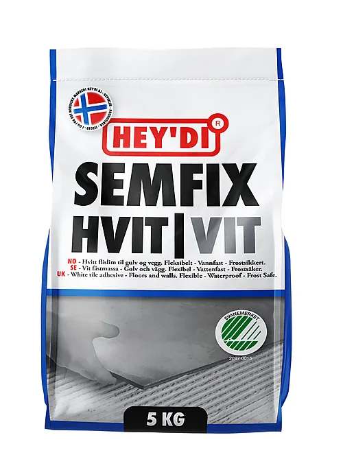 Flislim 5 kg Semfix Hey`di hvitt