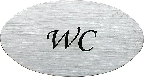 Dørskilt oval matt krom WC