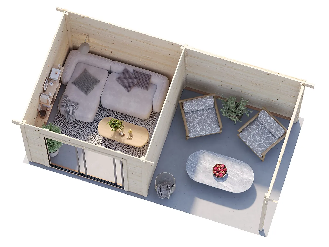 Hagestue Lydia 8,0+7,6 m² slide null - null - 3 - Miniatyr