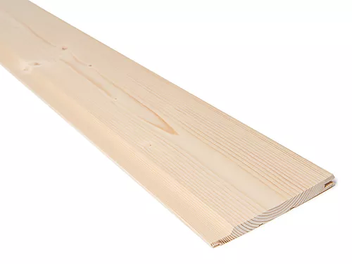 Skyggepanel m/ skrå kant natur 14x145 mm ubehandlet gran
