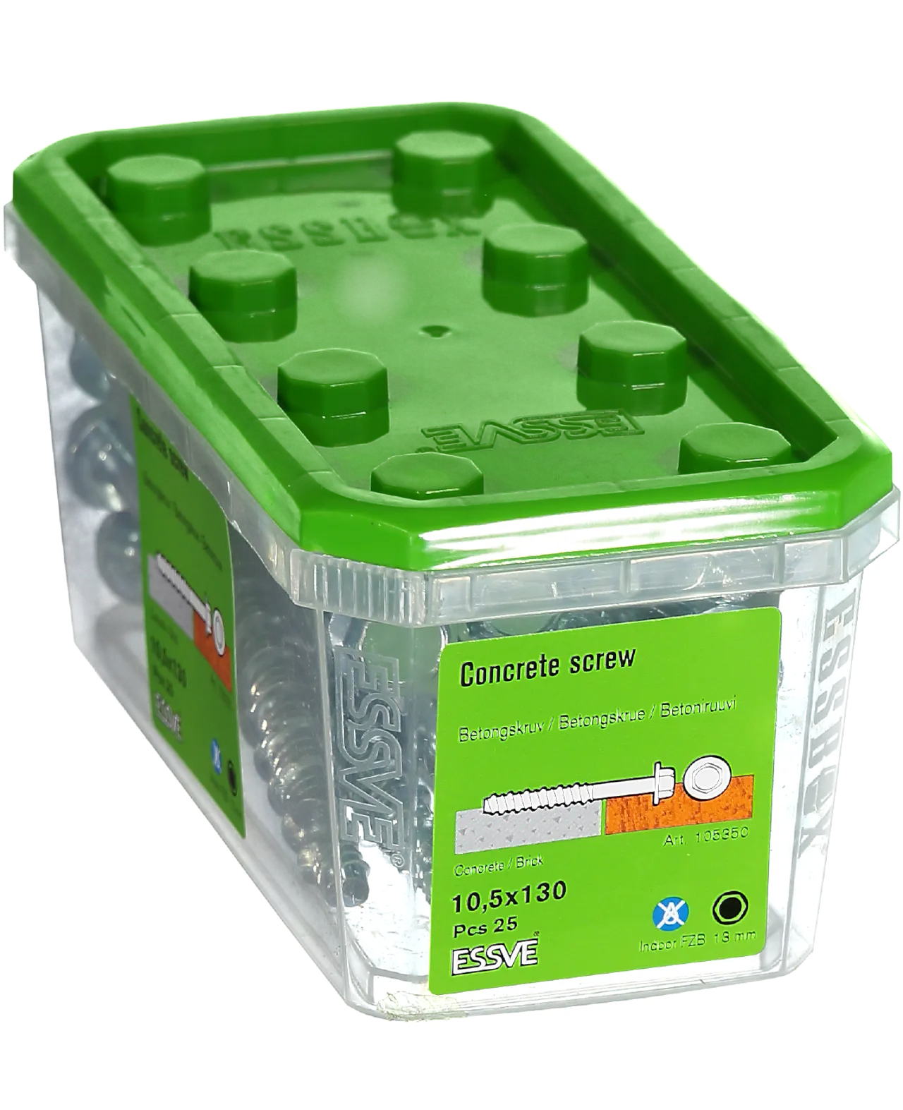 Betongskrue 10,5x130 fzb a-25sekskanthode med flens