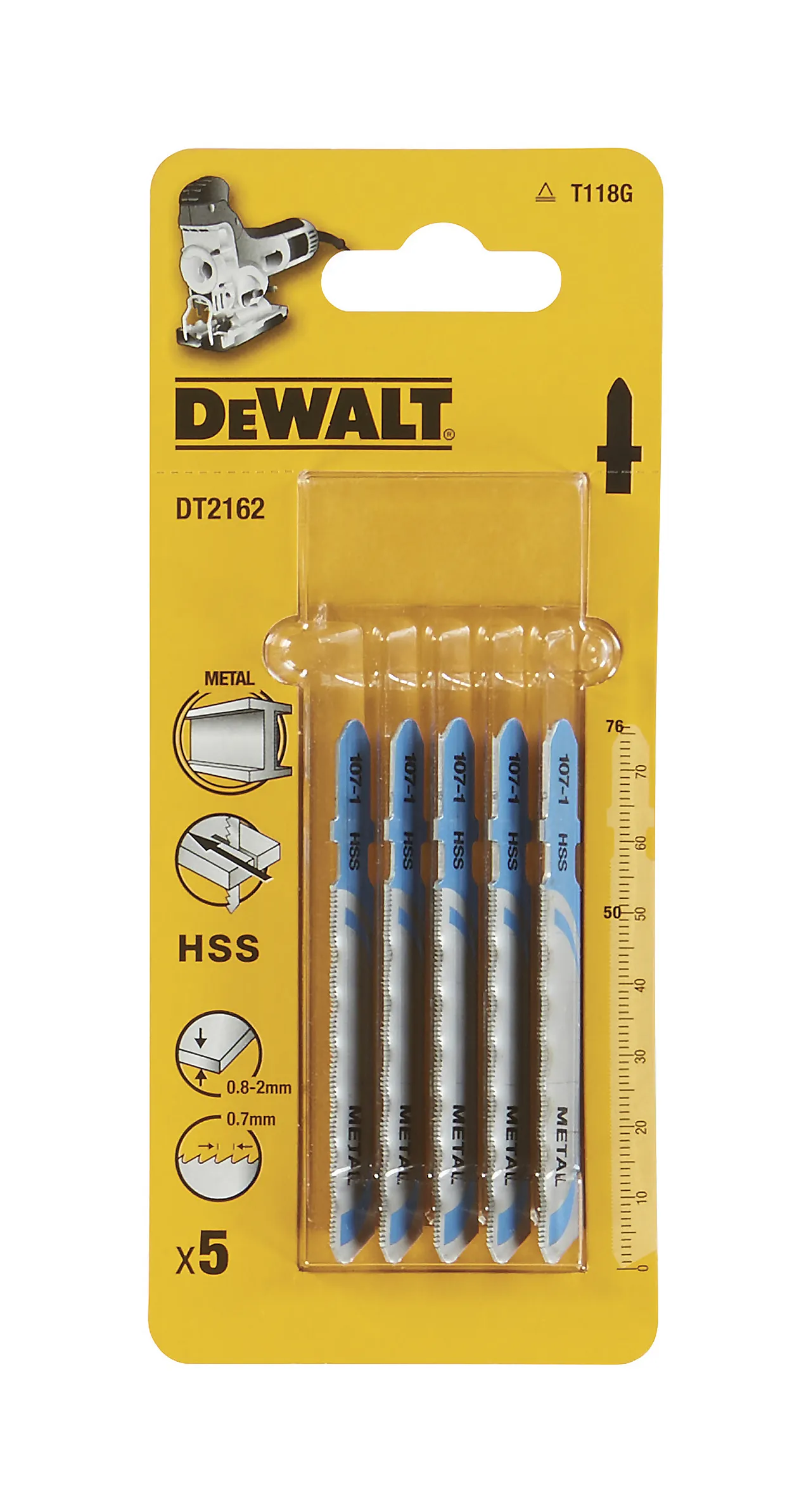 Stikksagblad HSS 76 mm 0,8-2 mm 5 stk