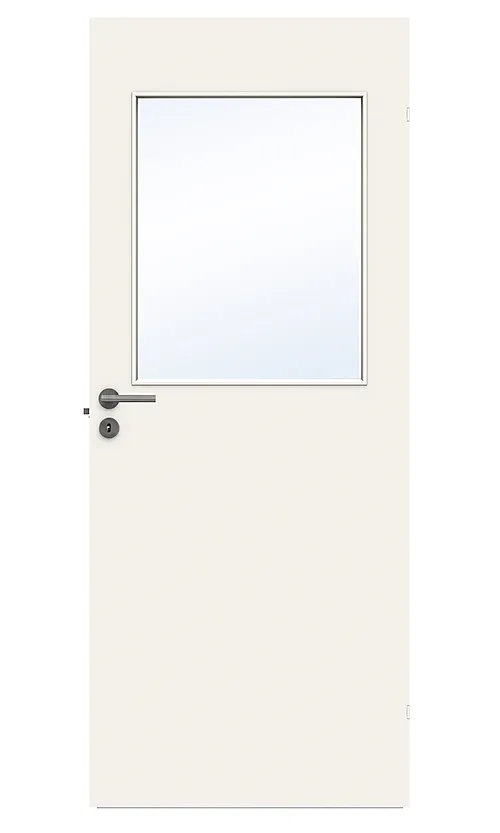 Dør stable g21 9x20 hvit 4mm klart herdet glass