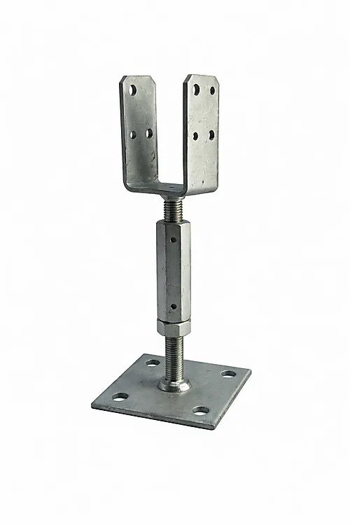 Søylesko HDG justerbar med plate 48x40 mm