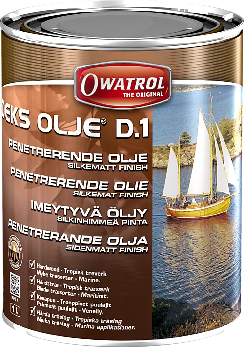 Deksolje D1 treolje silkematt 1 liter