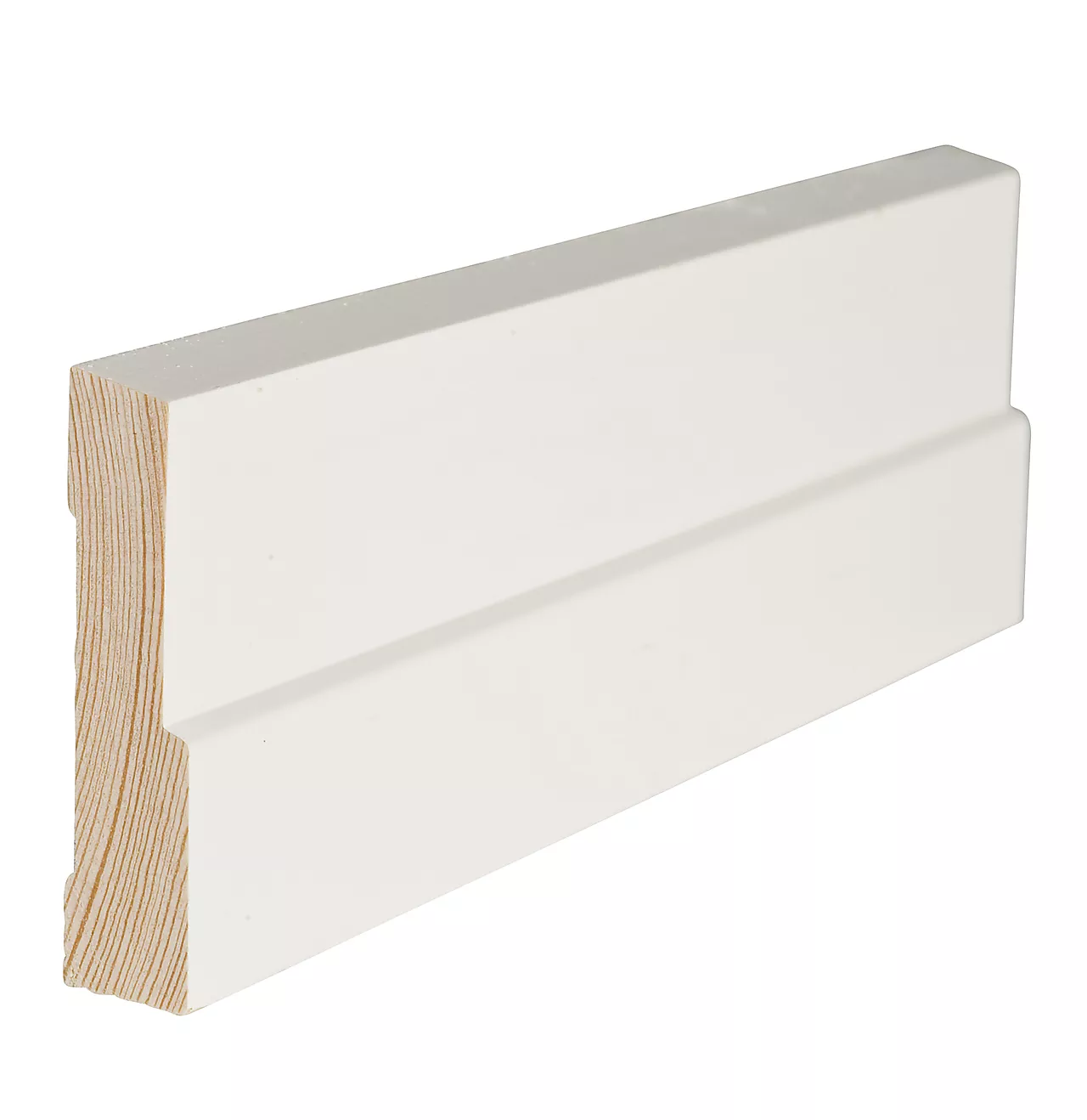 Fotlist profilert 15x70 mm hvitmalt furu NCS S0502Y Fotlist profilert 15x70 mm hvitmalt furu NCS S0502Y