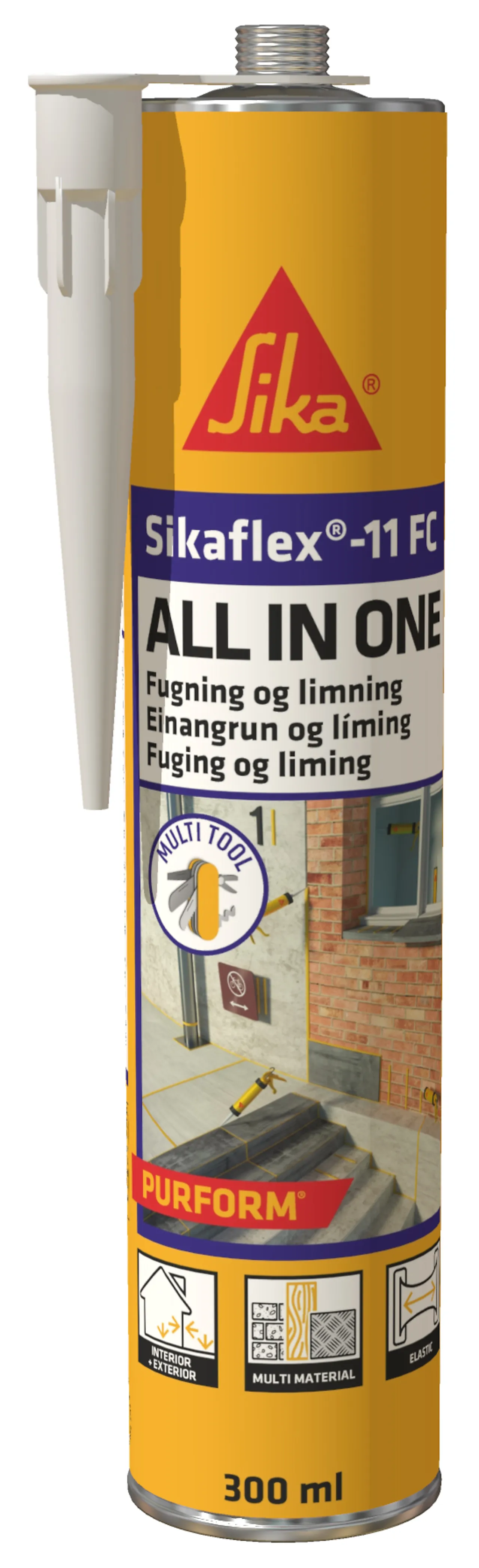 Fugemasse og lim elastisk 0,3 liter hvit Fugemasse og lim elastisk 0,3 liter hvit