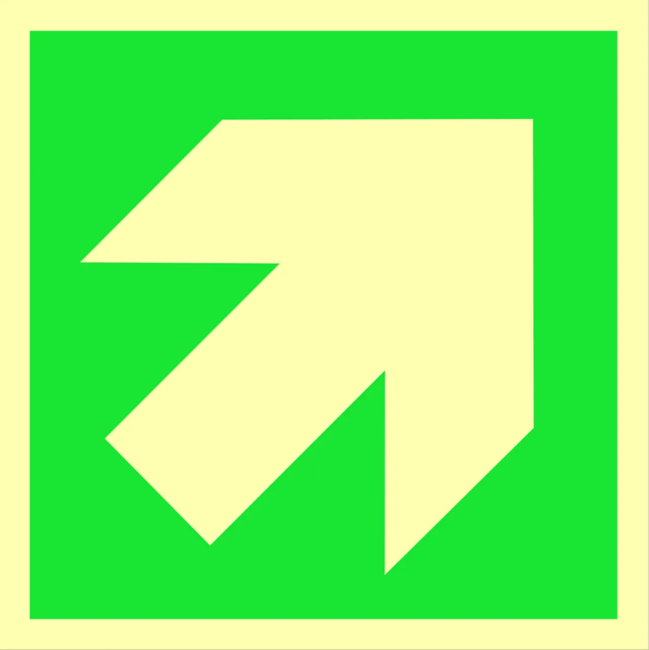 Skilt nødut retningspil skrå 15x15 1,2 mm etterlysende alu 150 mcd Skilt nødut retningspil skrå 15x15 1,2 mm etterlysende alu 150 mcd