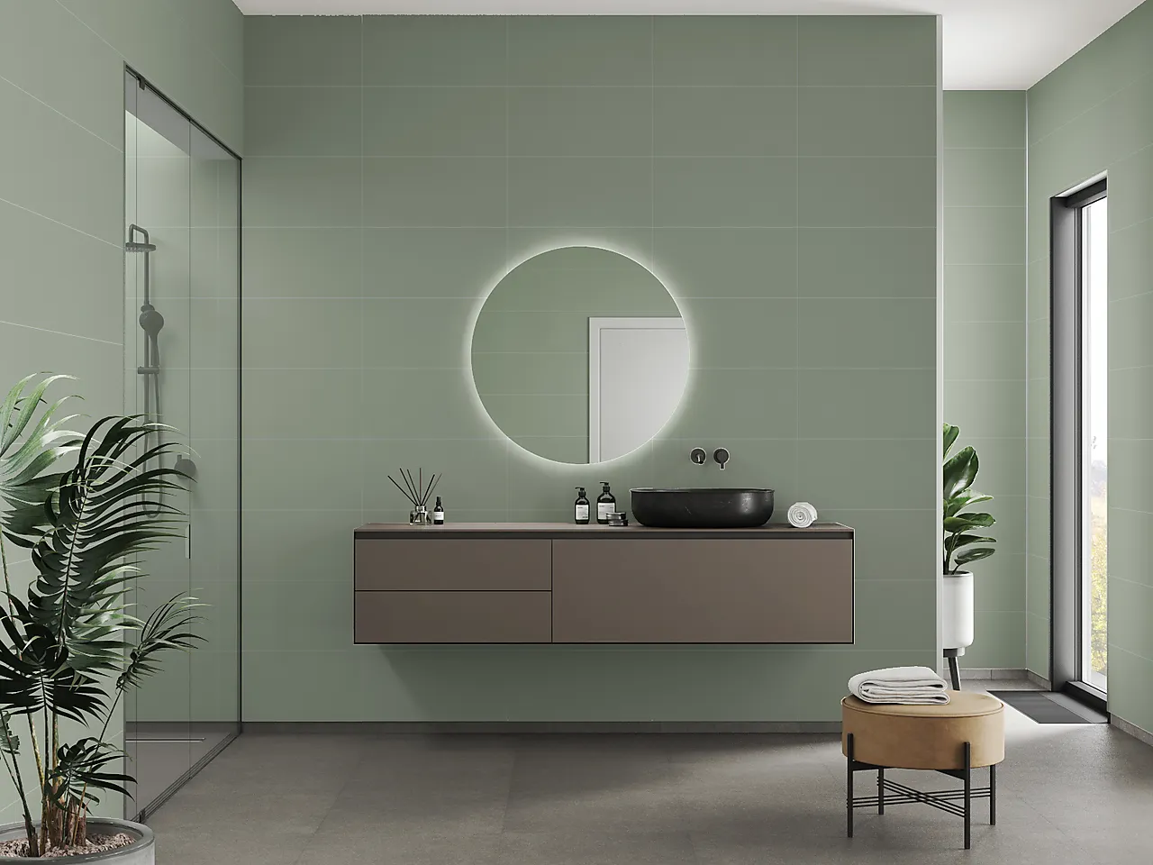 Fibo Baderomsplate 5206LM6030 olivegreen 60x30cm