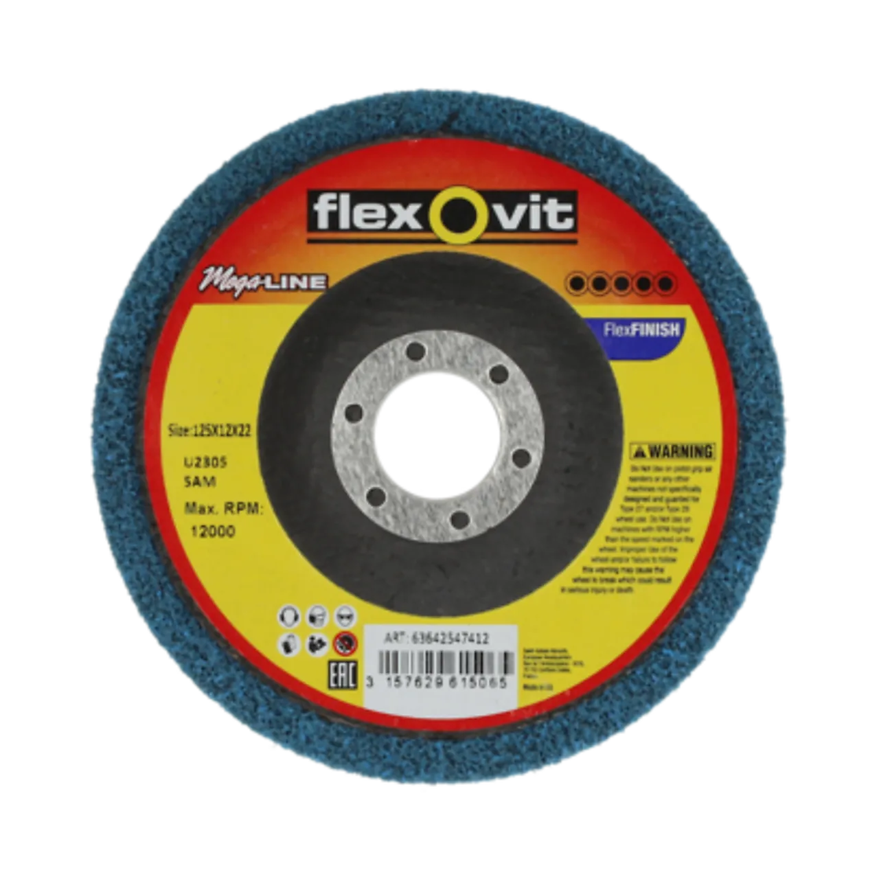 Rondell flexfinish maxx 125x12x22 blå skive medium u2305