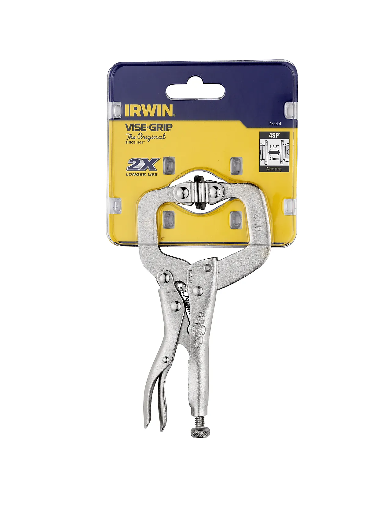 Sveisetang 4sp c-tvinge 100mm med bevegelig trykksko/såle