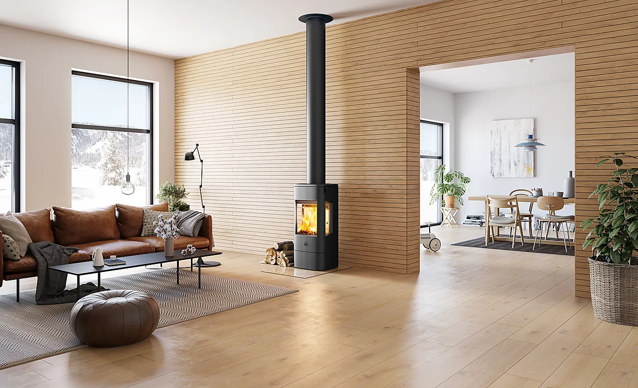 Jøtul vedovn F 233 sort lakk med sideglass Jøtul vedovn F 233 sort lakk med sideglass