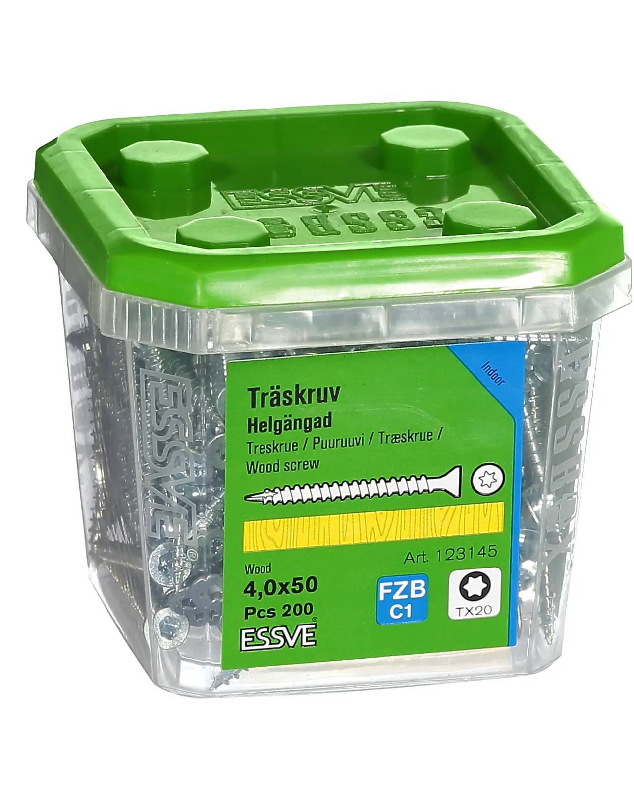 Treskrue inv sh hg 4,0x50 fzb a-200 senkhode helgjenget blankforsinket Treskrue inv sh hg 4,0x50 fzb a-200 senkhode helgjenget blankforsinket