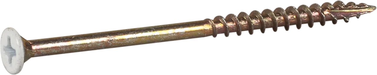 Listskrue sh hvit 3,4x55 gula-100 hvitlakkert senkhode gulkromatisert