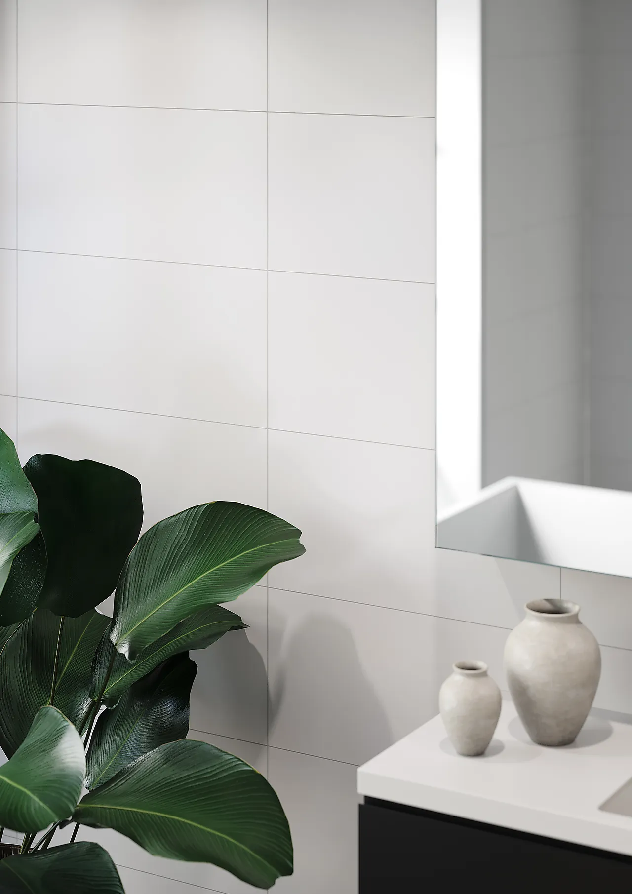 Baderomsplate flis 60x30 cm white 10x620x2400 mm null - null - 2 - Miniatyr