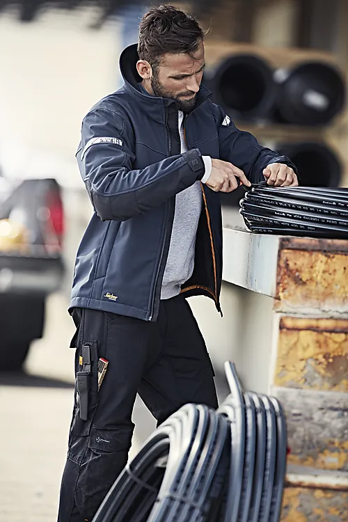 Jakke 1200 Softshell mørkeblå str M Snickers Allroundwork