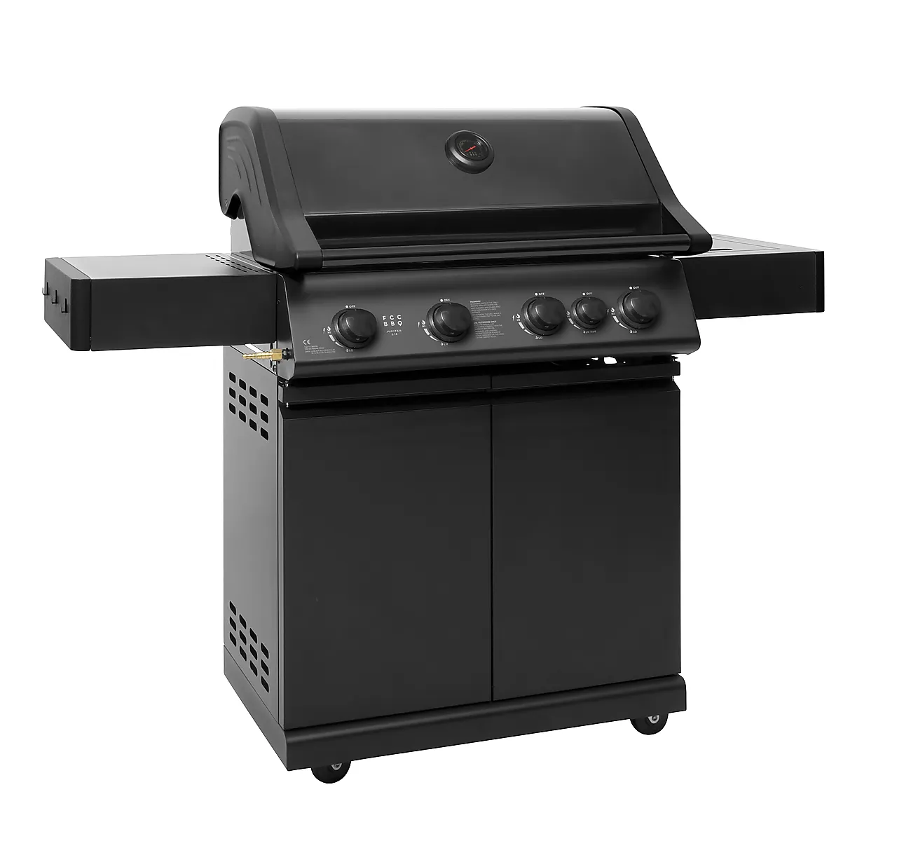 FCC Gassgrill Jupiter 4.1 svart med 17,5 kW kapasitet og 4 brennere FCC Gassgrill Jupiter 4.1 svart med 17,5 kW kapasitet og 4 brennere