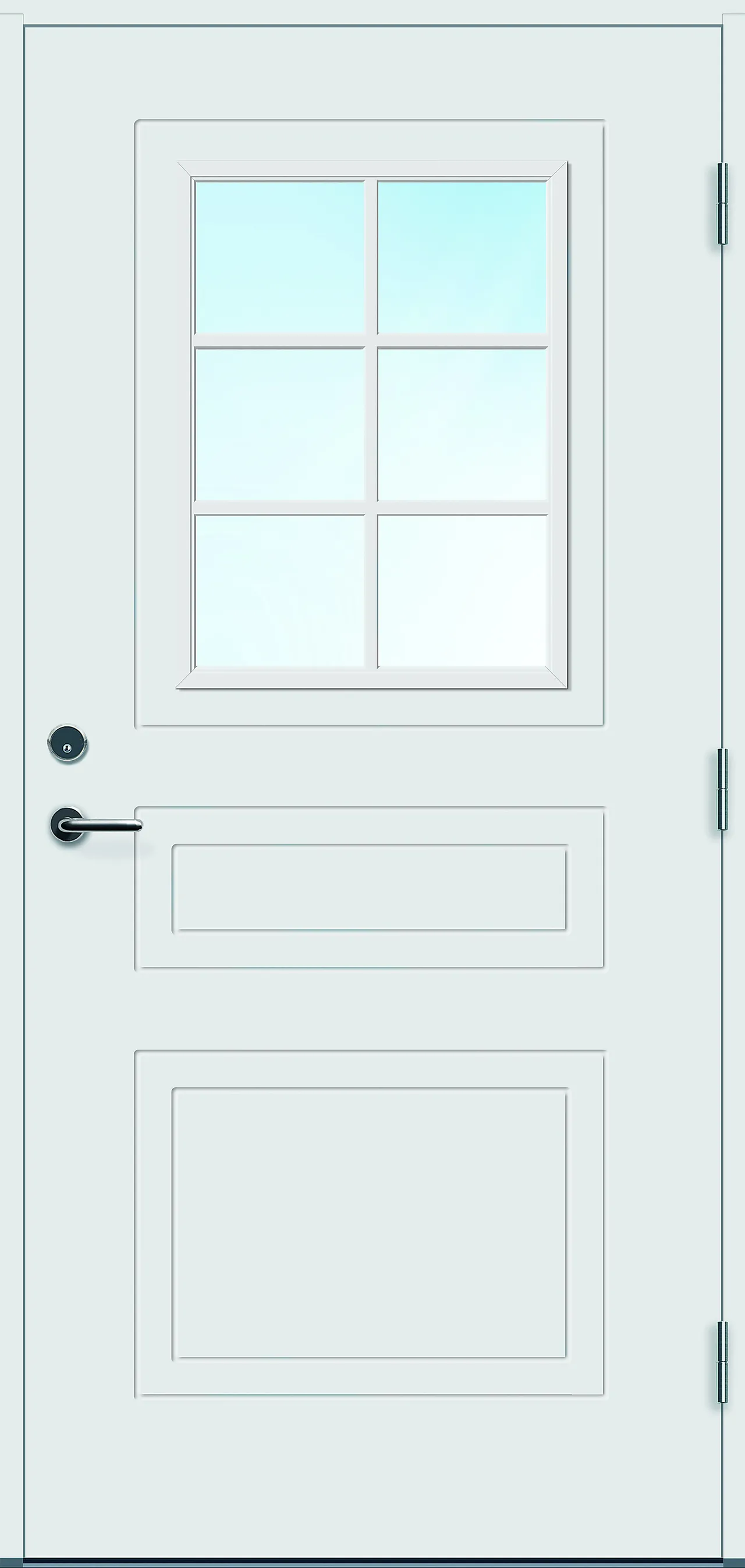 Ytterdør Stryn med glass hvit høyre 90x200 cm null - 90x200 cm - 2 - Miniatyr