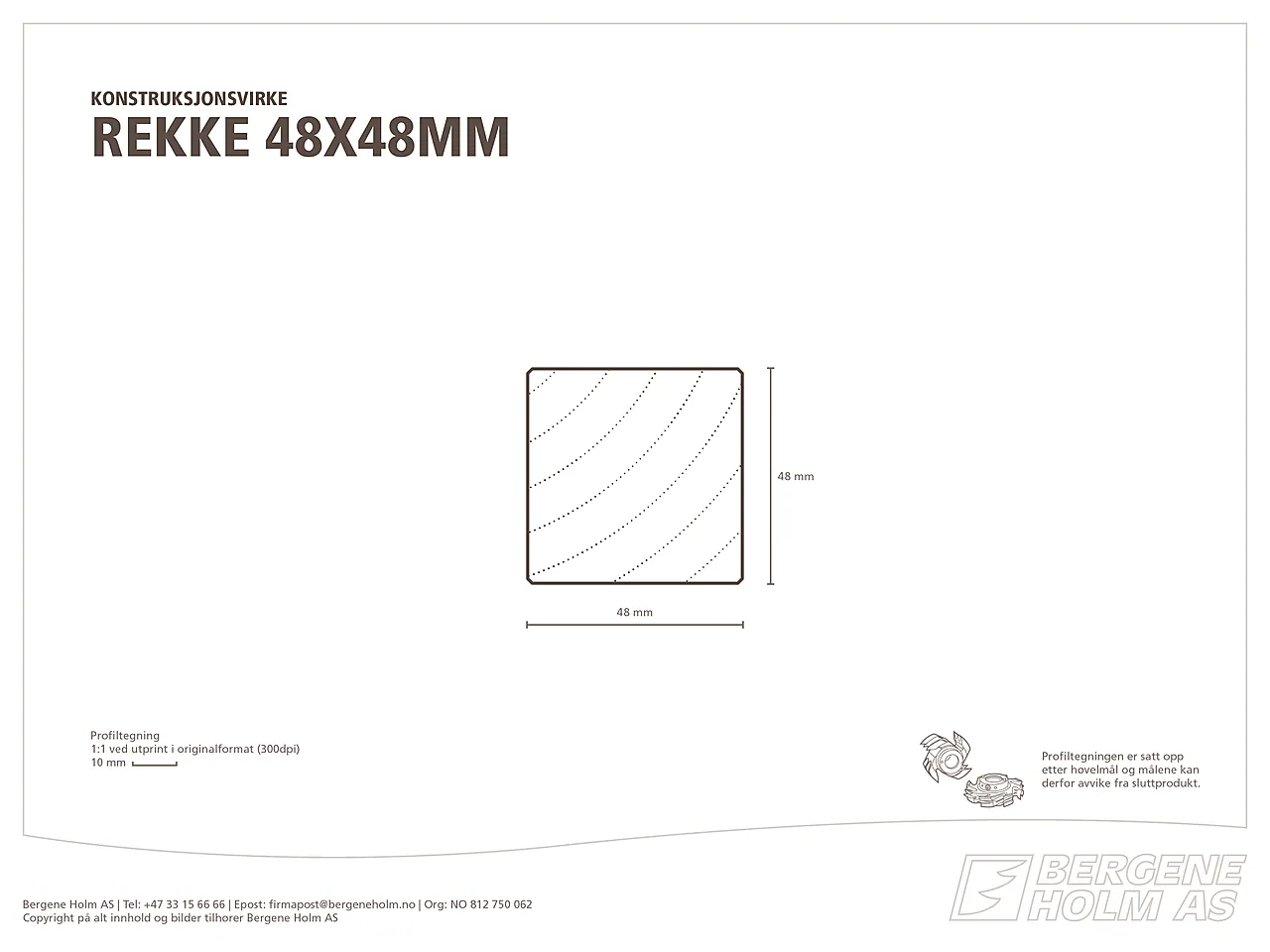 Justert lekt klasse 1 impregnert furu 48x48 mm Justert lekt klasse 1 impregnert furu 48x48 mm