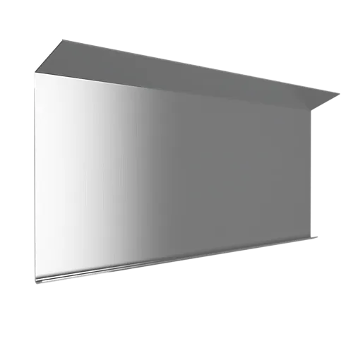 Bordtakbeslag til takrenne 0,6 mm 120 x 2500 mm 22° ubehandlet